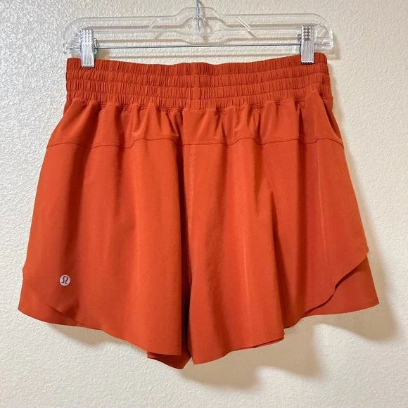 Lululemon Size M Court Rival High-Rise Short Burnt Orange Smocked Waist  LW7DKOS - Picture 2 of 11